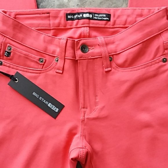 NWT Big Star coral pink legging size 26 - Picture 3 of 8